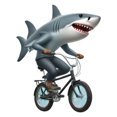 Shark riding a bike  sticker