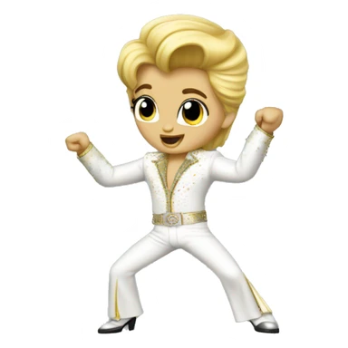 blonde elvis dancing sticker