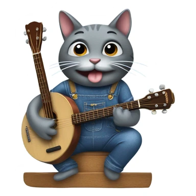 Hillbilly catfish wearing overalls playing a banjo sticker