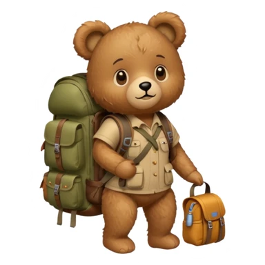 A female Teddy bear camping sticker