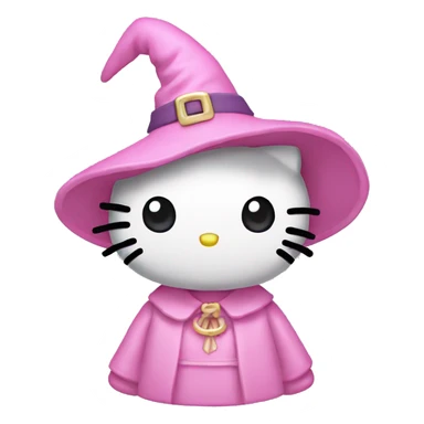 Hello kitty with witch light pink hat sticker