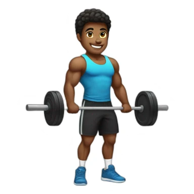 fitness boy with 140 kg bar sticker