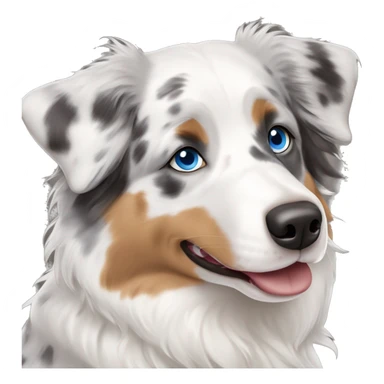 Double Merle Australian shepherd blue eyes black around eyes sticker