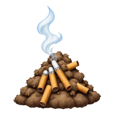 Feces, smoking cigarettes sticker