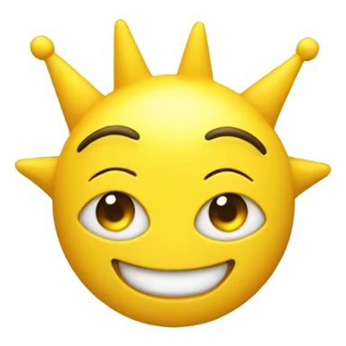 A yellow face with yellow antennas and spike ears is smiling (All yellow) sticker