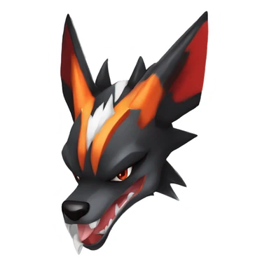 Black Cool Edgy Anthro Sharpedo-Sergal-Houndoom-Charizard Fakémon  with White and Red Edgy markings sticker