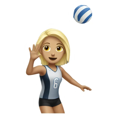 Short blonde playing volleyball sticker