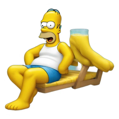 homer simpson a la piscine sticker