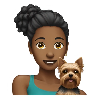 Black women with yorkie sticker
