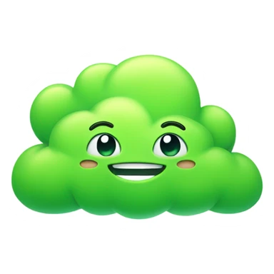 Happy Green Cloud with arms and legs sticker