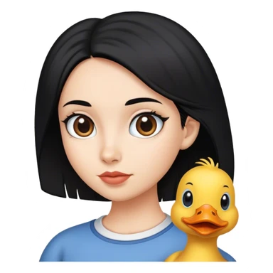black-haired, duck-billed girl sticker
