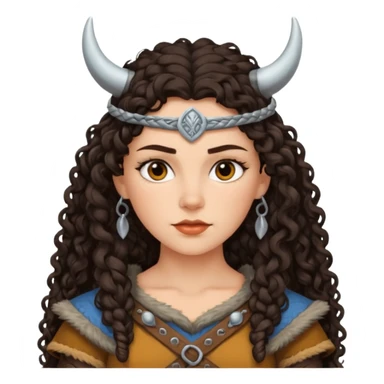 vichingo femmina con capelli mori ricci sticker