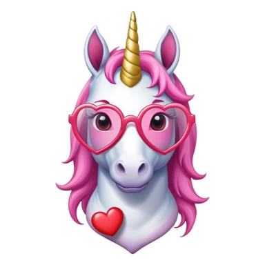 Unicorn with heart glasses sticker
