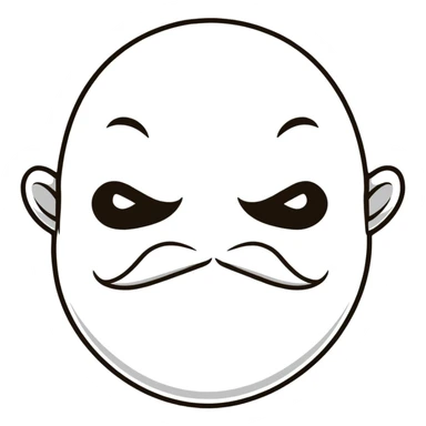 angry face with mustache sticker