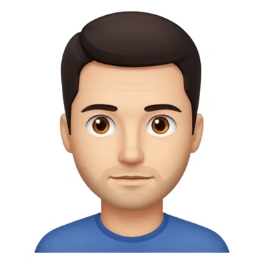 some stubble hair man bigger build,  no mustashe sticker