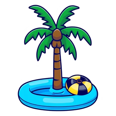 palm tree inflatable pool toy sticker