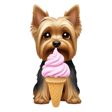 Yorkie eating ice cream  sticker