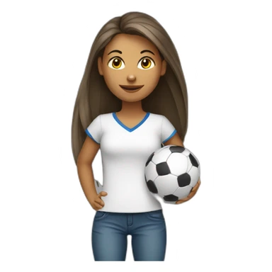 Fille avec un ballon de foot sticker