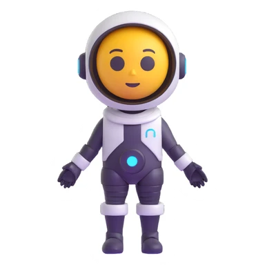 PK XD character, futuristic outfit, bright colors, 3D emoji style sticker