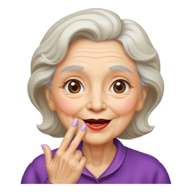 old woman blowing a kiss sticker