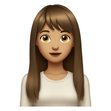 a girl whith long hair bangs brown and brown eyes sticker