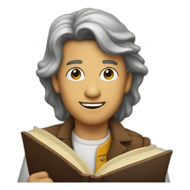 Unos tridente che si dispera su un libro sticker