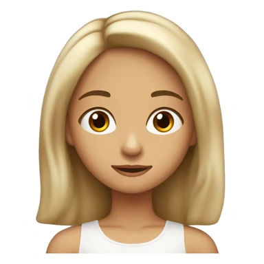 niña 20 años pelo largo castaño claro con cara muy dulce ojos oscuros tono de piel claro  sticker