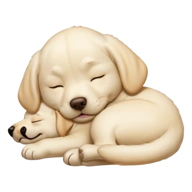 Meme-Worthy Cute Sleeping Cream Labrador Portrait Emoji, Head resting peacefully with a contented smile, showcasing a delightfully sturdy build and a luxuriously soft cream Fur, eyes shut in a serene nap, Simplified yet hilariously adorable features, highly detailed, glowing with a soft, drowsy light, high shine, relaxed and utterly lovable, stylized with an air of playful laziness, bright and heartwarming, soft glowing outline, capturing the essence of a comically sleepy companion, so meme-worthy it feels like it could instantly become the next viral sensation of adorable slumber! sticker