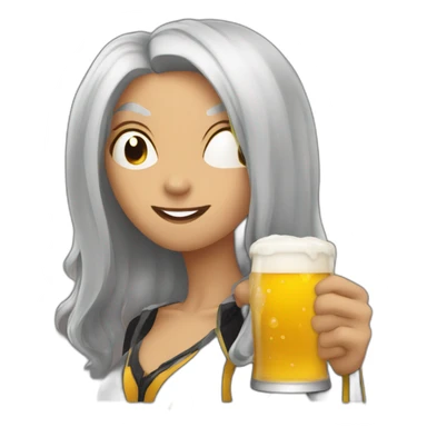 spider-woman drinking a beer sticker