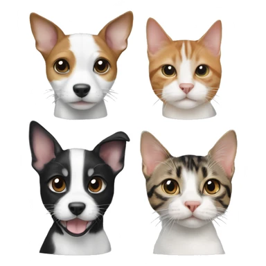 Jack Russell, Black and White Cat , Tabby Cat sticker