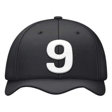 black cap with number “9” on it sticker