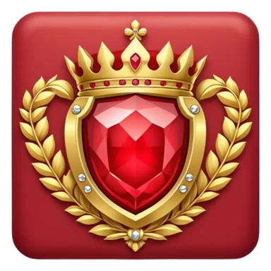 Royal crest, ruby frames, gold, red theme sticker