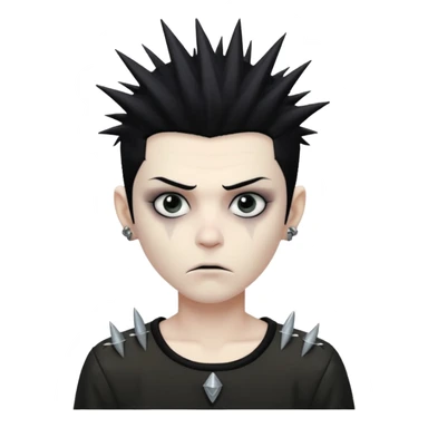 White zombie boy, spiky hair, anarchic blouse, relaxed eyes  sticker