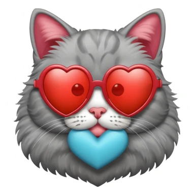 cat with heart-shaped sunglasses sticker