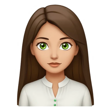 Pretty middle age woman with green eyes and long straight Ash-brown hair  sticker