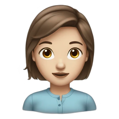 women brown hair blue eyes sticker