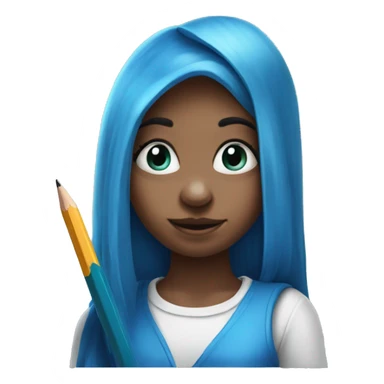 Girl Smurf with pencil  sticker