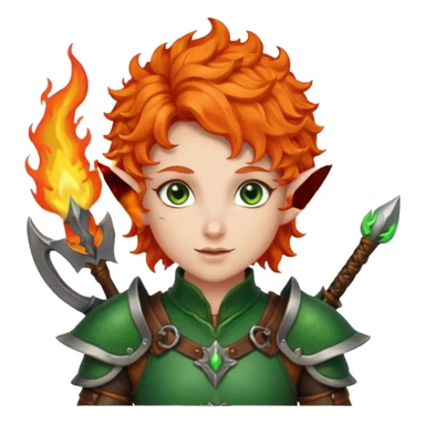 Archer elf with flaming orange curls sticker