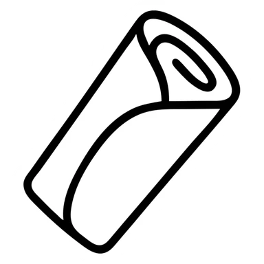 simple line art of a french crêpe, rolled with chocolate filling, minimal style sticker