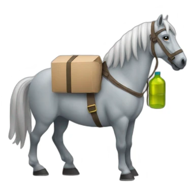 Horse carrying bottles sticker