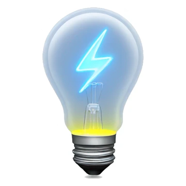 neon illuminated light bulb with lightning inside sticker