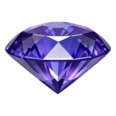 Faceted round tanzanite with deep violet-blue tones and holographic sparkle sticker