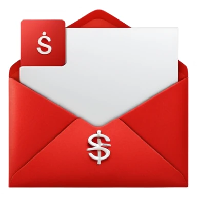 christmas red envelope letter with white "S" logo sticker