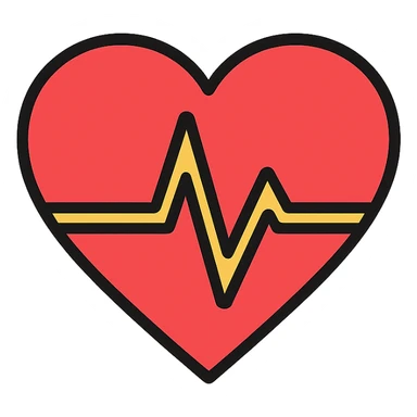 heart beat, color outline style sticker