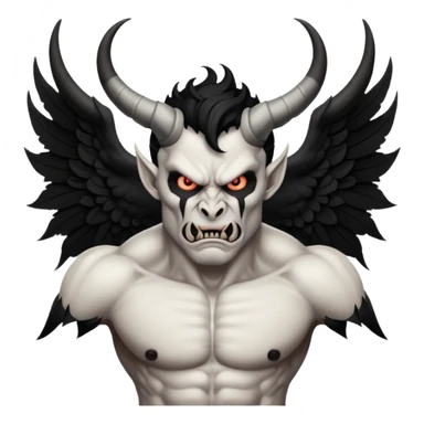 black and white wings demon sticker