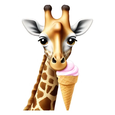 Giraffe eating ice cream  sticker