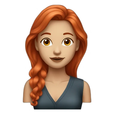 red hair woman elegant with long hair sticker