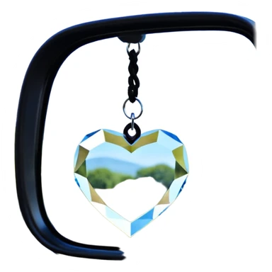 Hanging crystal heart car mirror suncatcher hanger sticker
