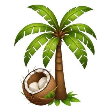 Counut tree with  coconutwhite background sticker