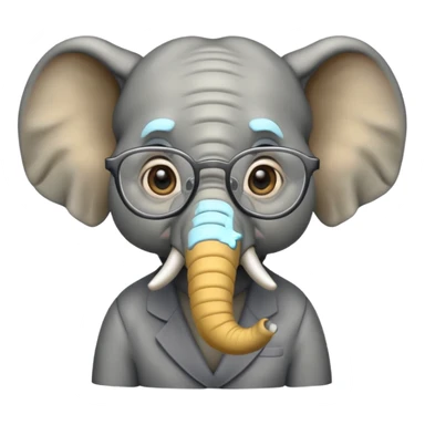 gözlüklü filler sticker